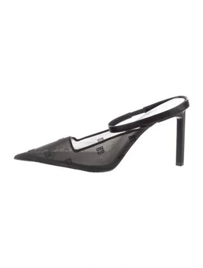Pre-owned Givenchy Mesh Graphic Print Slingback Pumps In Black