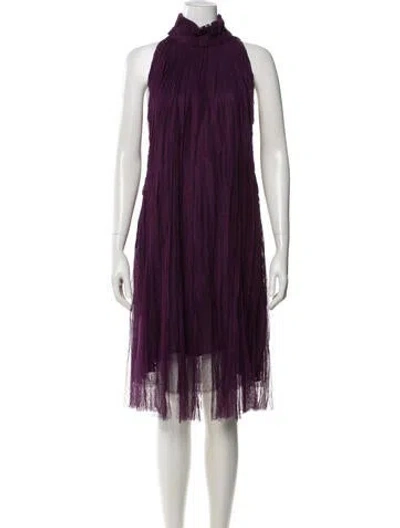 Pre-owned Givenchy Mesh Knee-length Dress In Purple