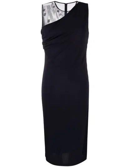 Givenchy Mesh-panel Midi Dress In Black