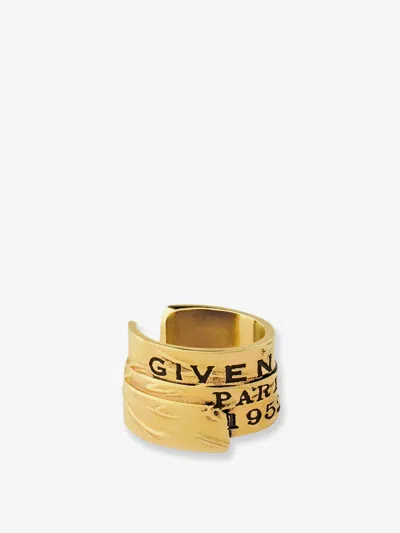 GIVENCHY METAL GIVENCHY TAPE EARCUFF WITH GOLD FINISHES