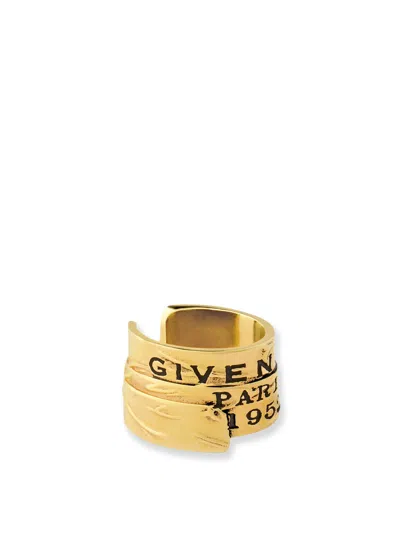 GIVENCHY METAL GIVENCHY TAPE EARCUFF WITH GOLD FINISHES