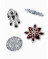 Givenchy Metal Tone Pave Pin Collection In Red