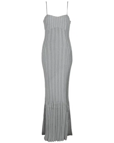 Givenchy Metallic Cable Knit Maxi Dress In Gray