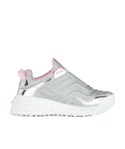 Givenchy Metallic-effect Leather Sneakers In White