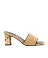 Givenchy Tape 65mm Raffia-effect Heeled Mules In Nude