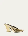 Givenchy Metallic Leather Sculpted Block-heel Mules
