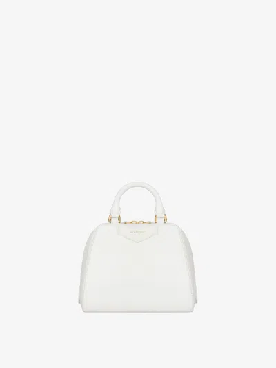 Givenchy Micro Antigona Cube Bag In Leather In White