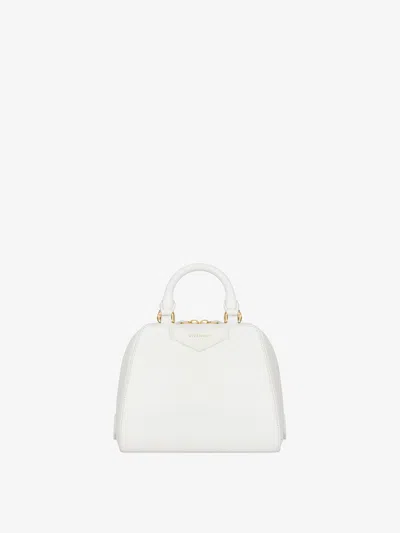 Givenchy Ivory Leather Nano Antigona Cube Handbag In White