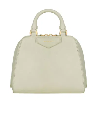 Givenchy Micro Antigona Cube Shoulder Bag In Almond Green