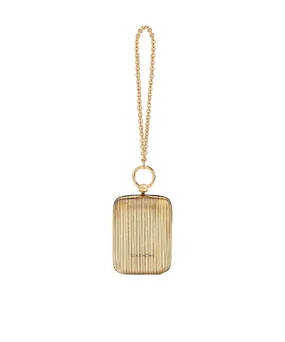 Givenchy Micro Evening Clutch In Metal With Crystal Jewel In Golden