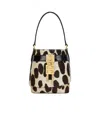 Givenchy Micro Shark Lock Bucket Bag In Leopard Print Pony Leather