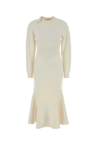 Givenchy Bow-detail Fluted Midi Dress In Neutral