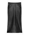 Givenchy Mid-length Skirt In Nappa Leather With Pleated Back In Black