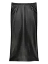 Givenchy Mid-length Skirt In Nappa Leather With Pleated Back In Black