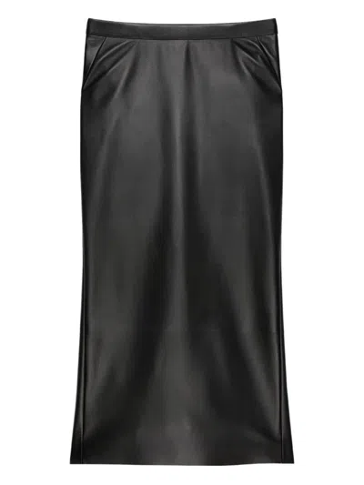 GIVENCHY MID-LENGTH SKIRT IN NAPPA LEATHER WITH PLEATED BACK
