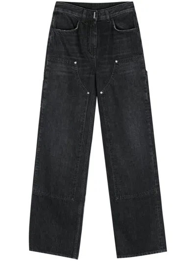 Givenchy Mid-rise Wide-leg Jeans In Black