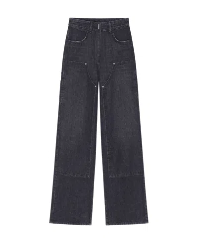 Givenchy Jean Oversize En Denim Avec Patches In Faded Black