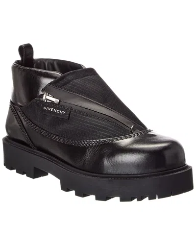 Givenchy Leather Workboot Slip On Sneakers With Chunky Sole In Black