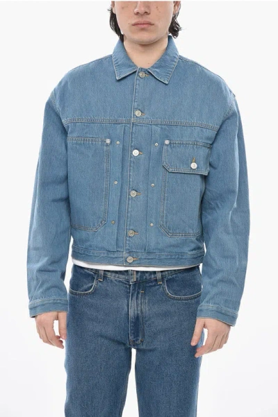 Givenchy Mid-wash Denim Jacket With Rear Martingale In Blue