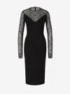 Givenchy Bi-material Dress With 4g Motif In Black