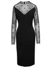 Givenchy Bi-material Dress With 4g Motif In Black