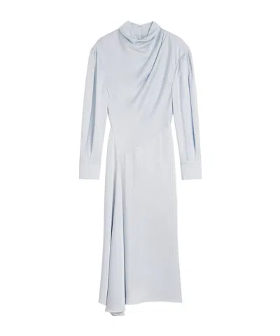 Givenchy Midi Draped Dress In Satin Crepe In White