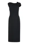 Givenchy Draped-detail One-shoulder Midi Dress In Black