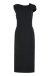 Givenchy Draped-detail One-shoulder Midi Dress In Black