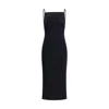 Givenchy Robe Mi-longue À Encolure Carrée In Black