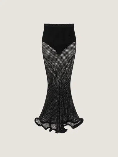 Givenchy Jupe Midi En Mesh Avec Détail Couture In Black