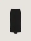 Givenchy Midi Kickback Skirt In Wool In Black