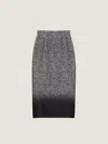 Givenchy Midi Pencil Skirt In Wool Silk Herringbone In Gray