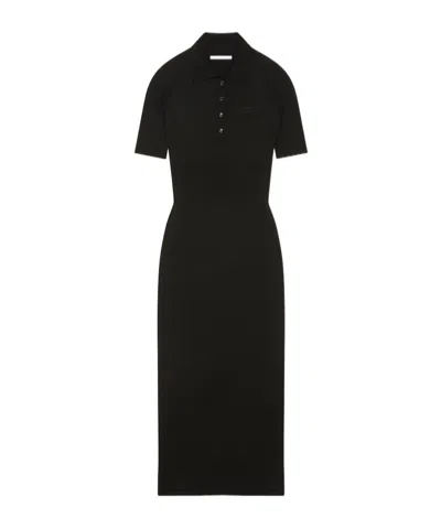 Givenchy Midi Polo Dress In Second Skin Effect Knit In Black
