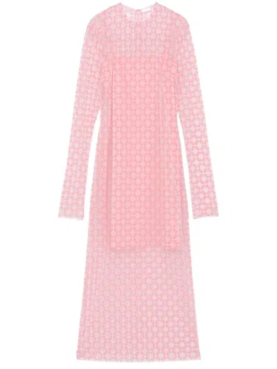 Givenchy Dress In Monogram 72 Tulle In Skin Rose