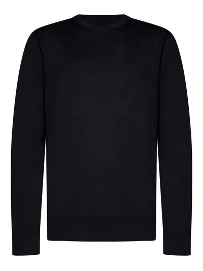 GIVENCHY MIDNIGHT BLUE COTTON AND SILK KNIT CREWNECK S