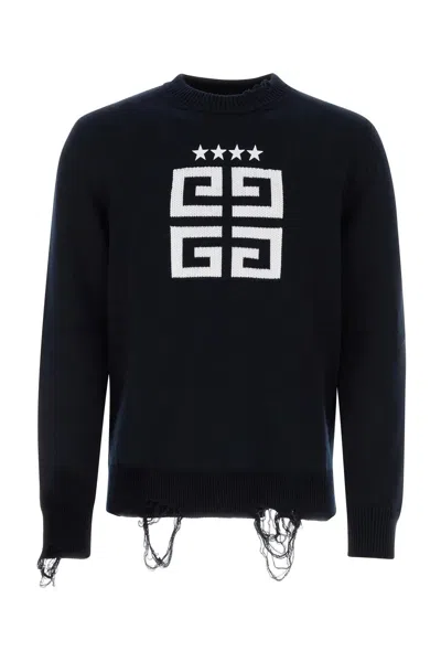 Givenchy Midnight Blue Jersey 4g Stars Sweater In Default Title