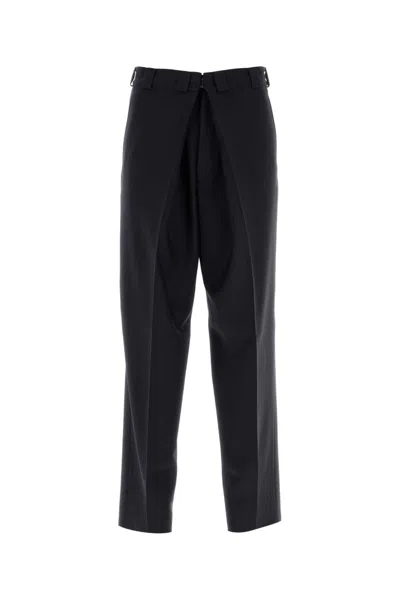 Givenchy Midnight Blue Wool Blend Wide-leg Pant In Navy