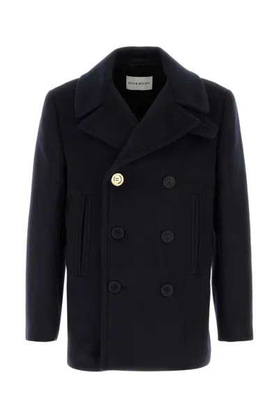 Givenchy Double-breasted Wool Coat In Black