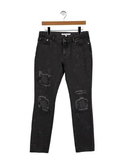 Pre-owned Givenchy Mid-rise Skinny Leg Jeans In Gray