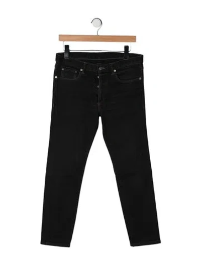 Pre-owned Givenchy Mid-rise Straight Leg Jeans In Black
