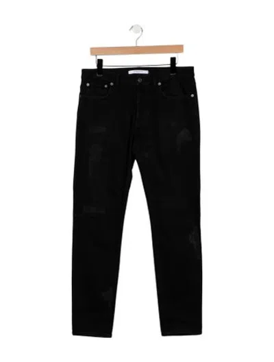 Pre-owned Givenchy Mid-rise Straight Leg Jeans In Black
