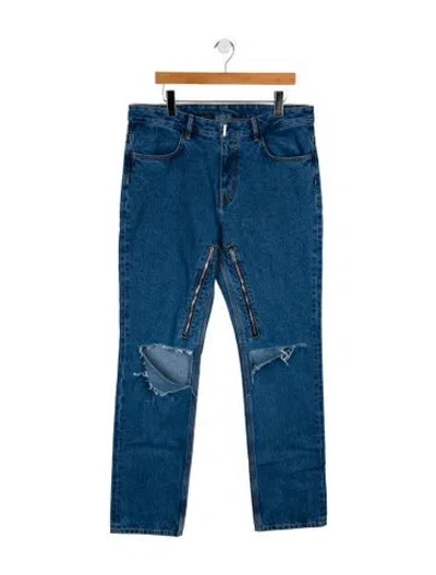Pre-owned Givenchy Mid-rise Straight Leg Jeans In Blue