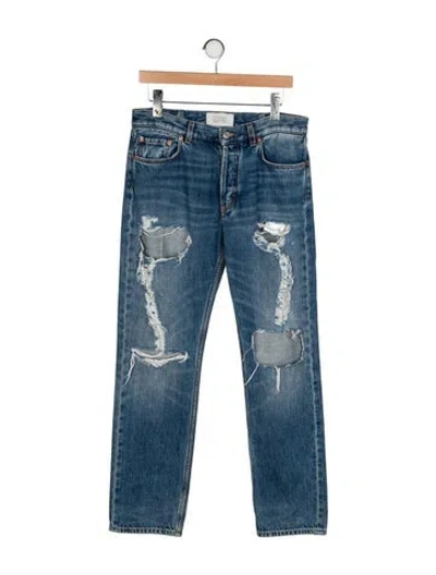 Pre-owned Givenchy Mid-rise Straight Leg Jeans In Blue