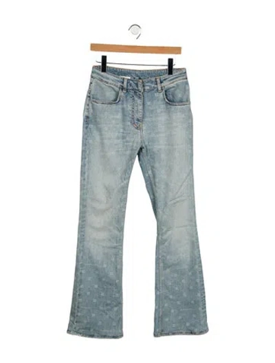 Pre-owned Givenchy Mid-rise Wide Leg Jeans In Blue