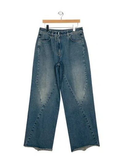Pre-owned Givenchy Mid-rise Wide Leg Jeans In Blue