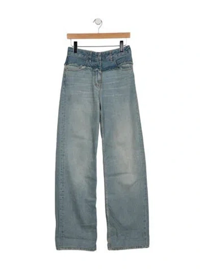 Pre-owned Givenchy Mid-rise Wide Leg Jeans In Blue