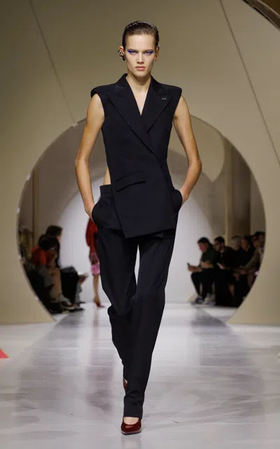 Givenchy Mid-rise Wool Cigarette Pants In Black