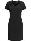 Givenchy Fitted Black Dress With Decorative Button Details In Black