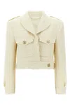Givenchy White Jacket With Logo 4g Detail On The Buttons In Wool Blend Woman In Neutral