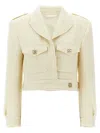Givenchy White Jacket With Logo 4g Detail On The Buttons In Wool Blend Woman In White